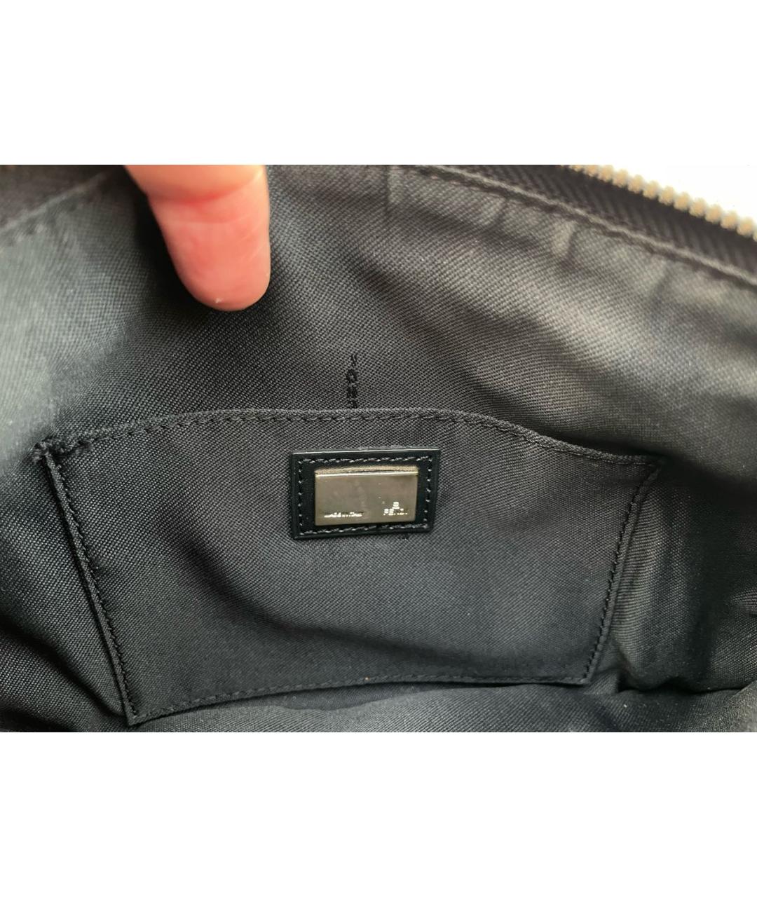 FENDI Коричневая тканевая сумка с короткими ручками, фото 4