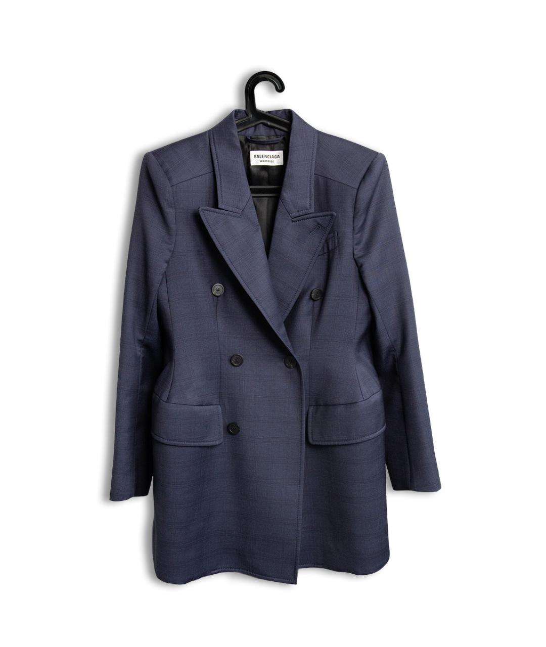 BALENCIAGA Синий шерстяной жакет/пиджак, фото 7