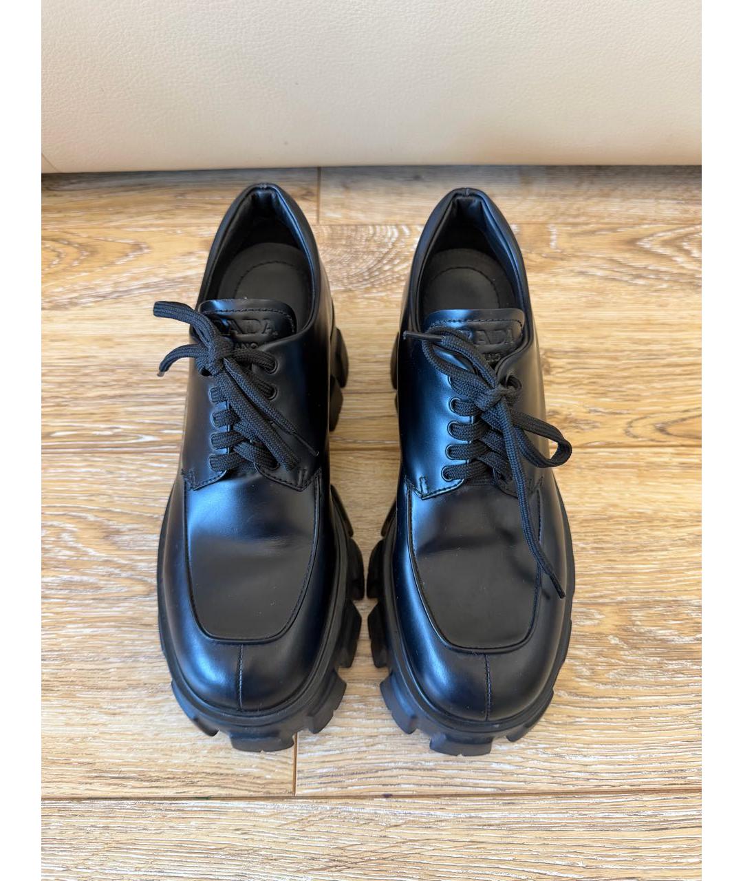 PRADA Черные кожаные ботинки, фото 2