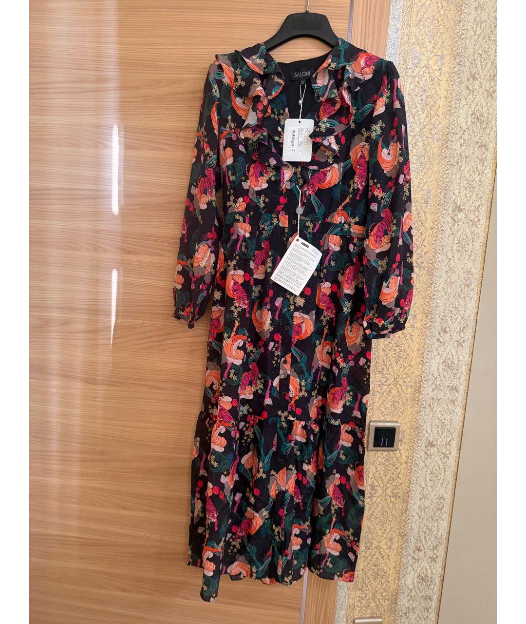 SALONI Мульти шелковое повседневное платье, фото 2