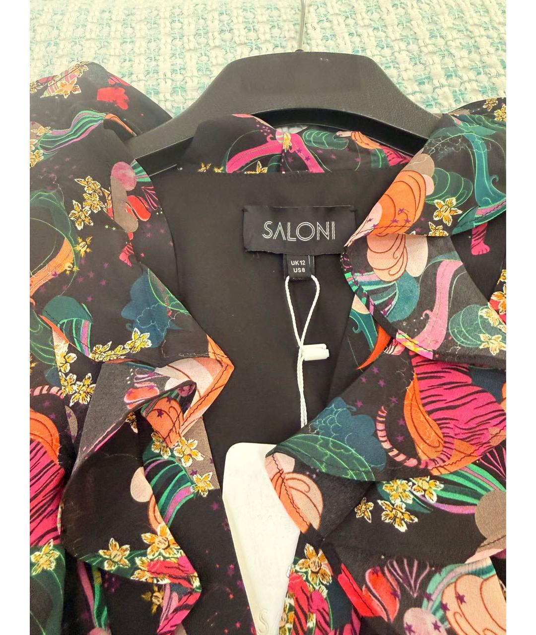 SALONI Мульти шелковое повседневное платье, фото 4