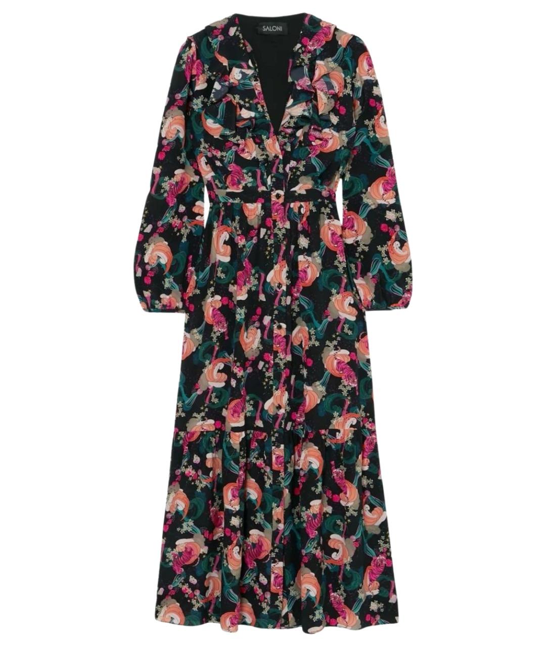 SALONI Мульти шелковое повседневное платье, фото 1