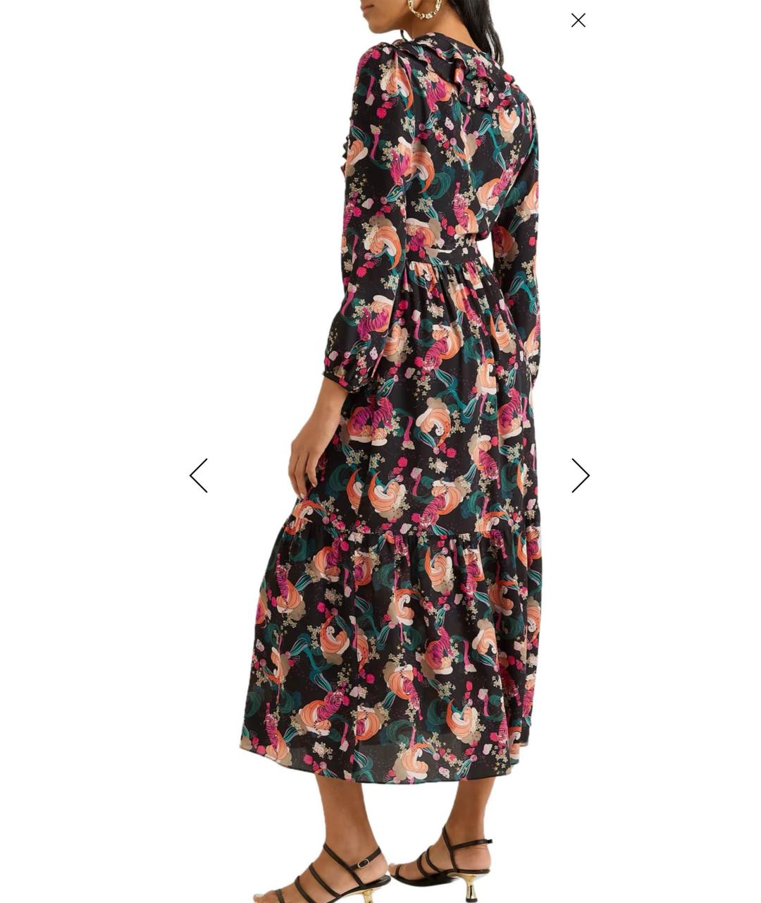 SALONI Мульти шелковое повседневное платье, фото 7