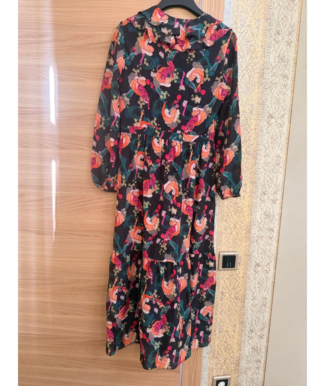 SALONI Мульти шелковое повседневное платье, фото 3