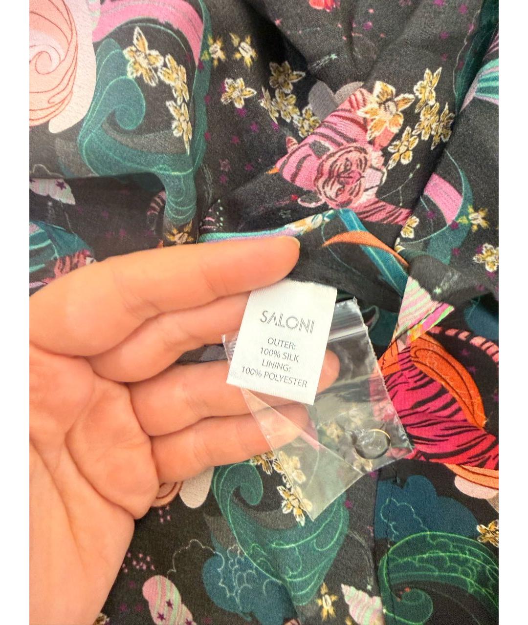 SALONI Мульти шелковое повседневное платье, фото 5