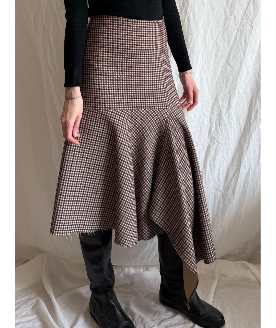 BALENCIAGA Коричневая шерстяная юбка макси, фото 3