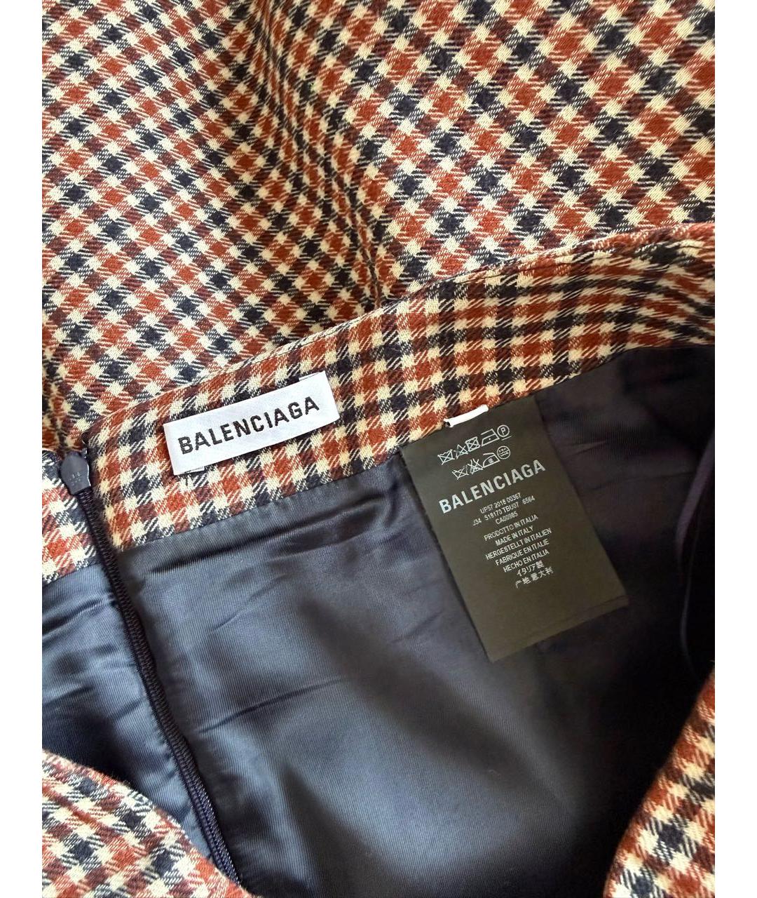 BALENCIAGA Коричневая шерстяная юбка макси, фото 2