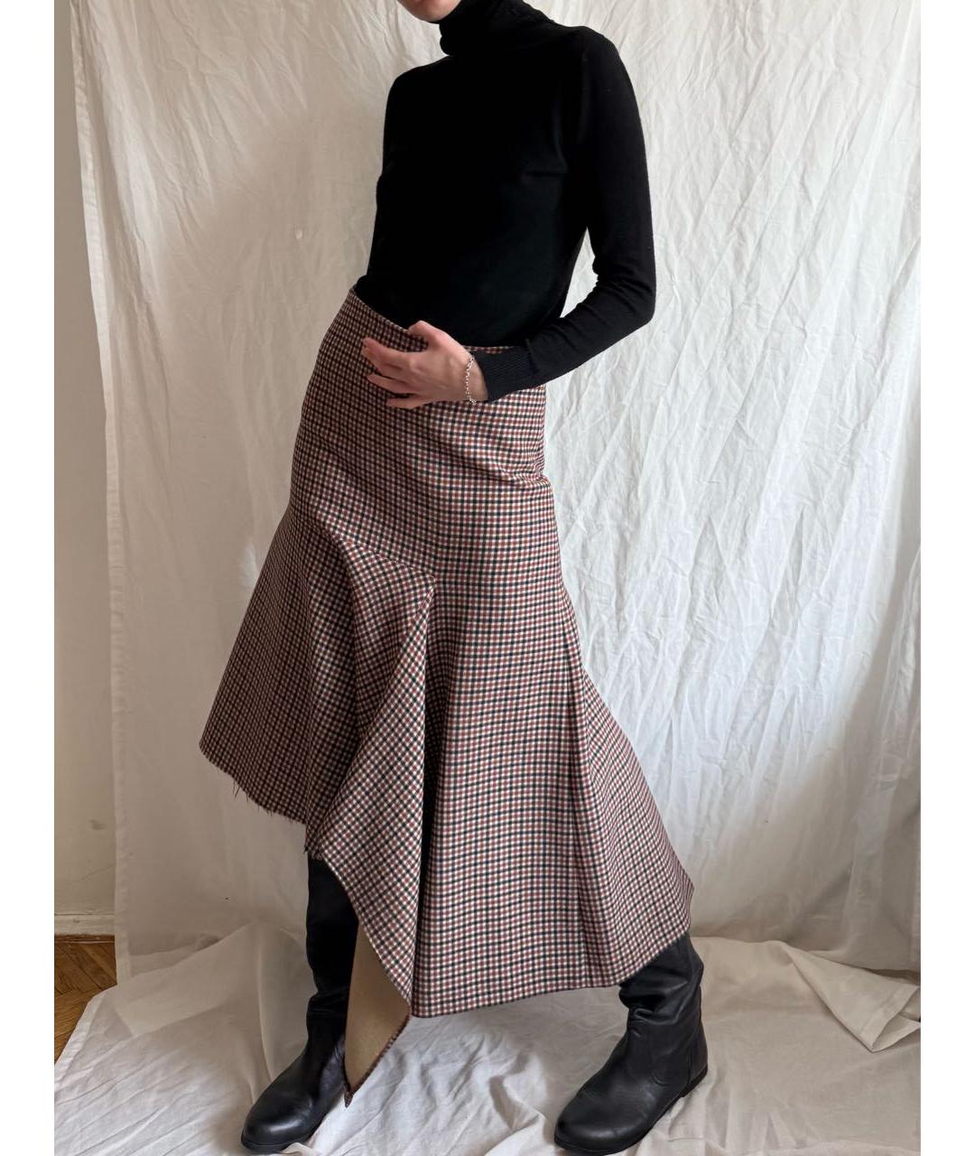 BALENCIAGA Коричневая шерстяная юбка макси, фото 5