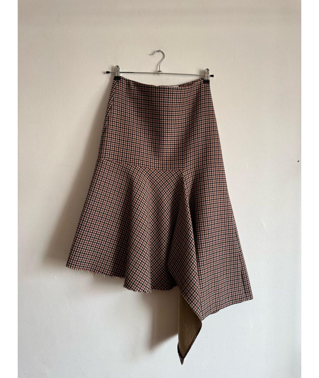 BALENCIAGA Коричневая шерстяная юбка макси, фото 9