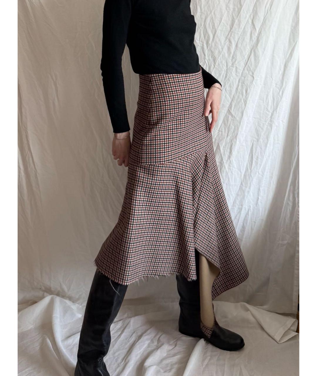 BALENCIAGA Коричневая шерстяная юбка макси, фото 4