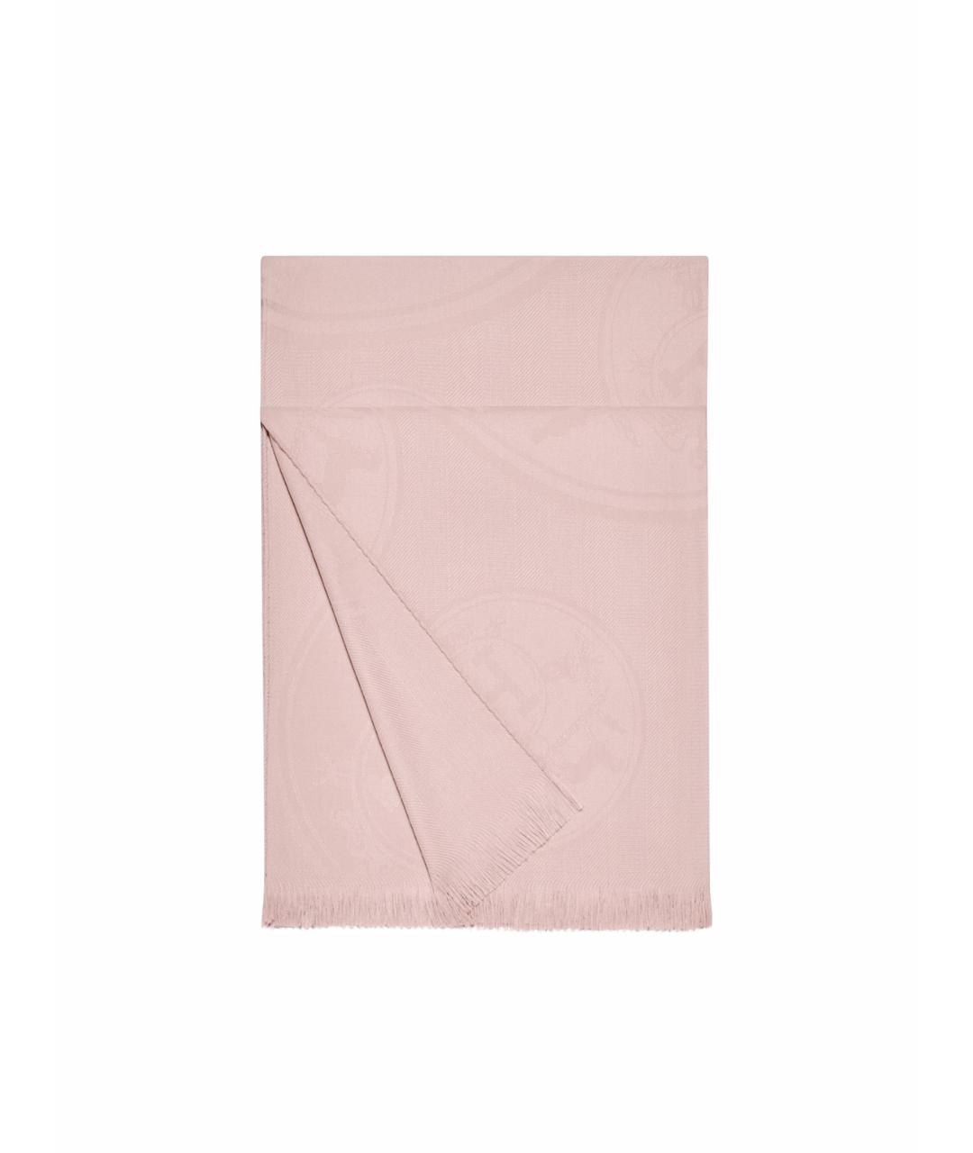 HERMES Розовый кашемировый платок, фото 1