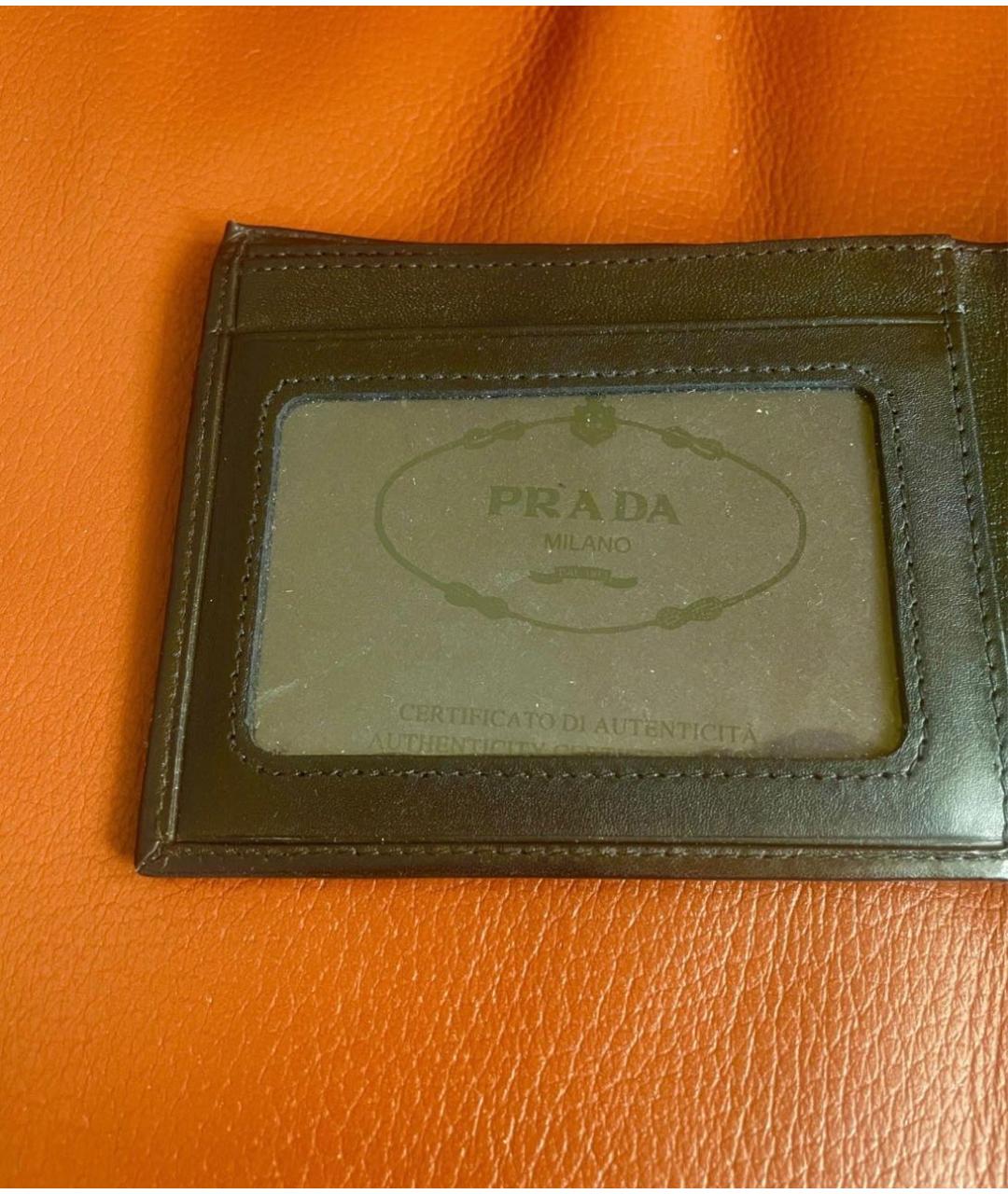 PRADA Черный кожаный кошелек, фото 8