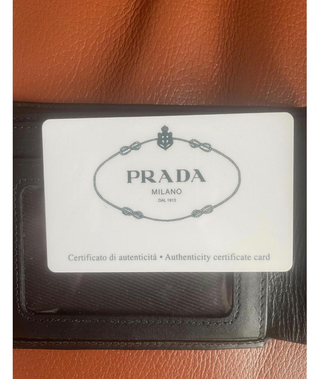 PRADA Черный кожаный кошелек, фото 6