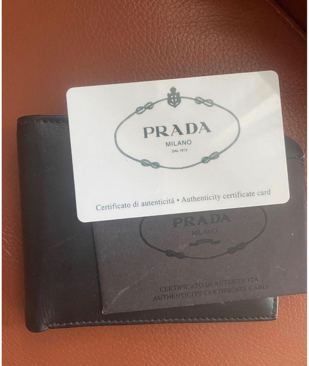 PRADA Черный кожаный кошелек, фото 7