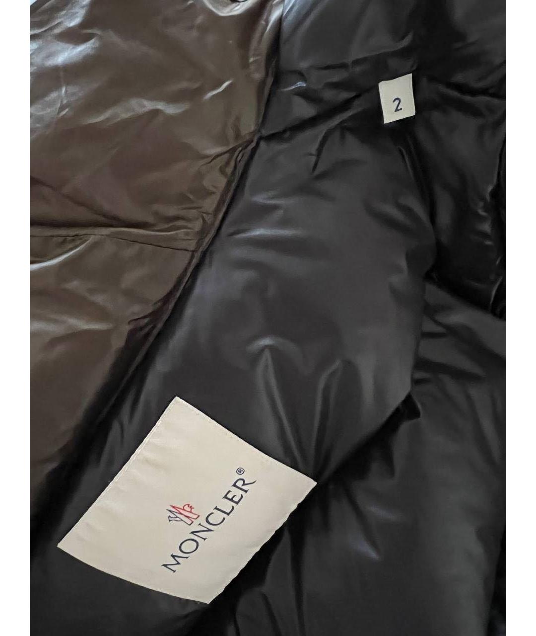 MONCLER Коричневый полиамидовый пуховик, фото 3