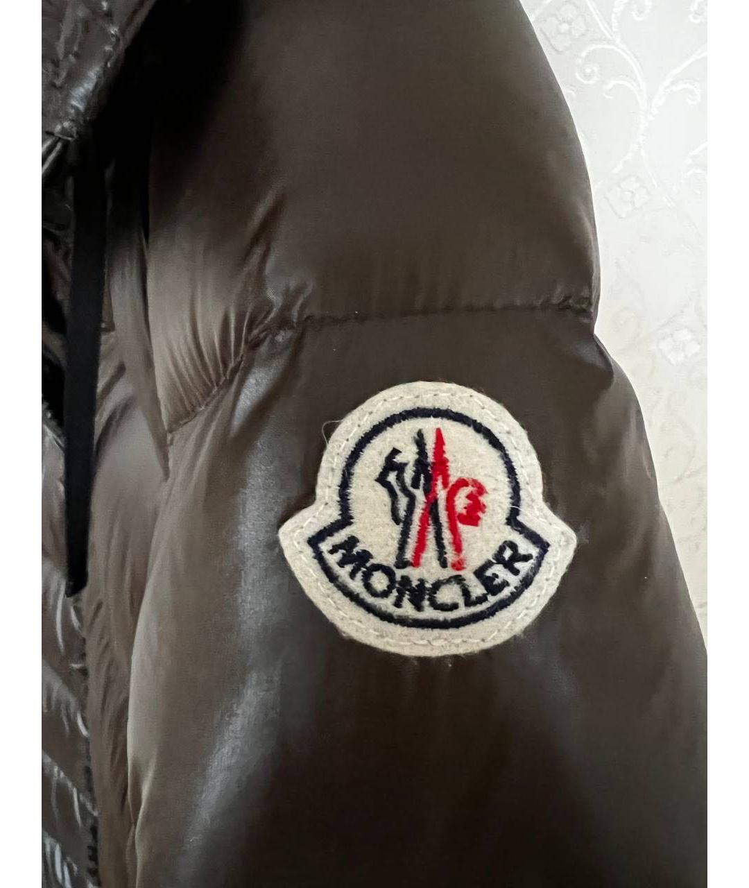 MONCLER Коричневый полиамидовый пуховик, фото 5
