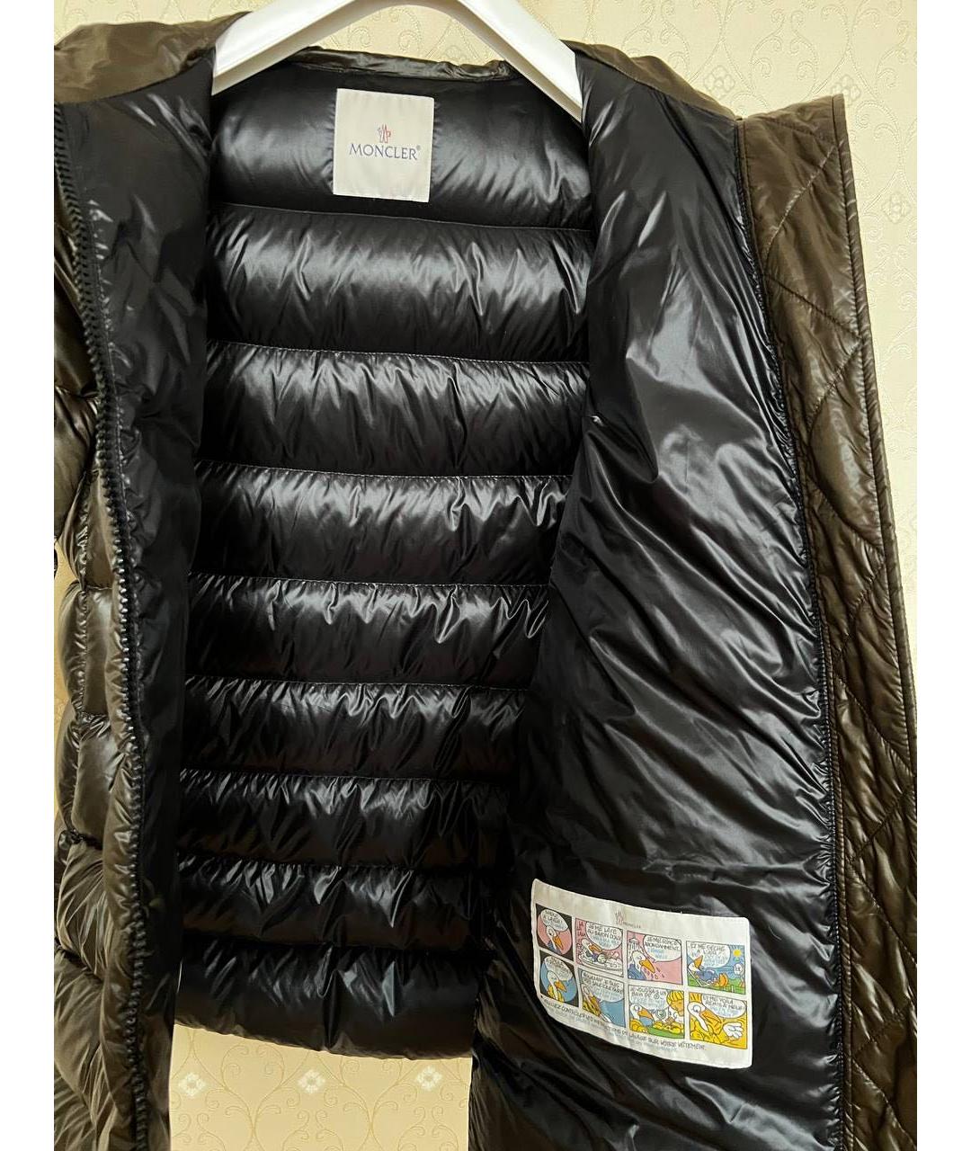 MONCLER Коричневый полиамидовый пуховик, фото 4