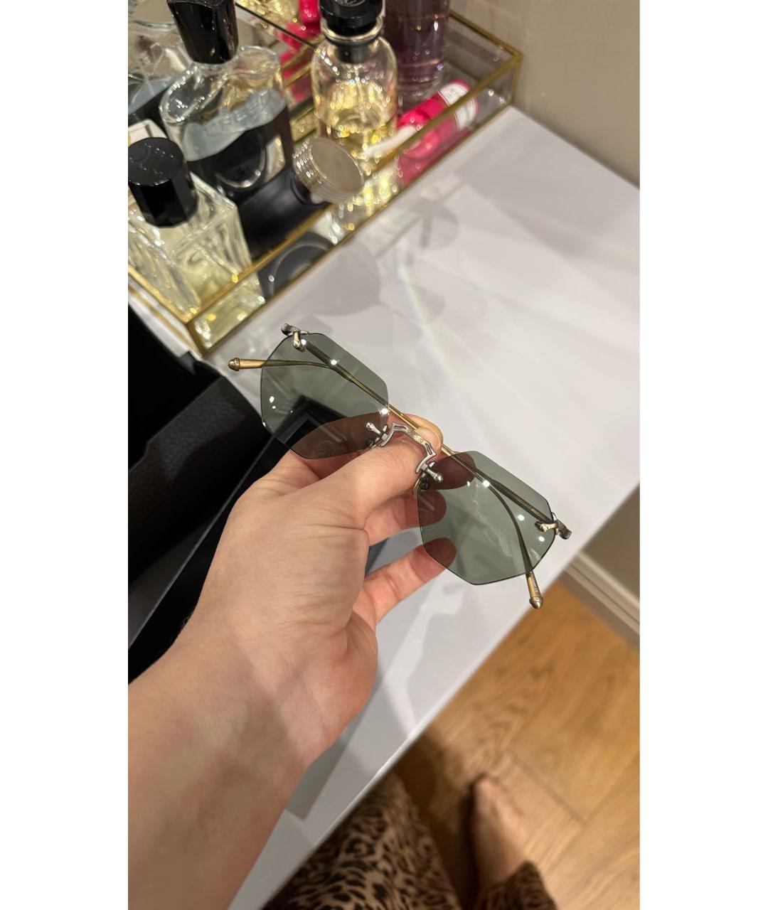 MATSUDA Зеленые металлические солнцезащитные очки, фото 3