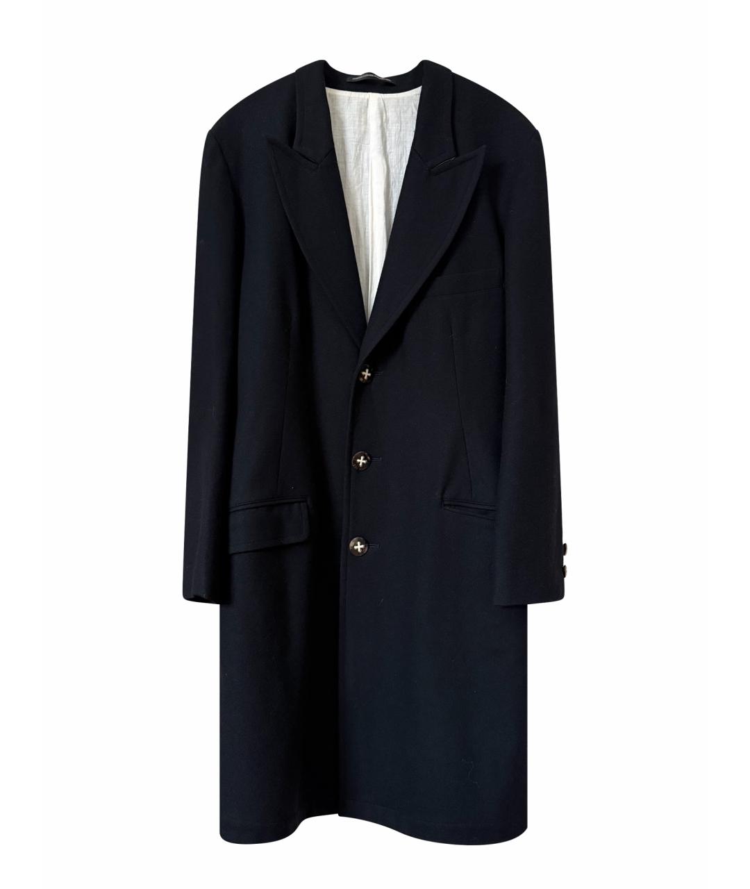 YOHJI YAMAMOTO Черное шерстяное пальто, фото 1