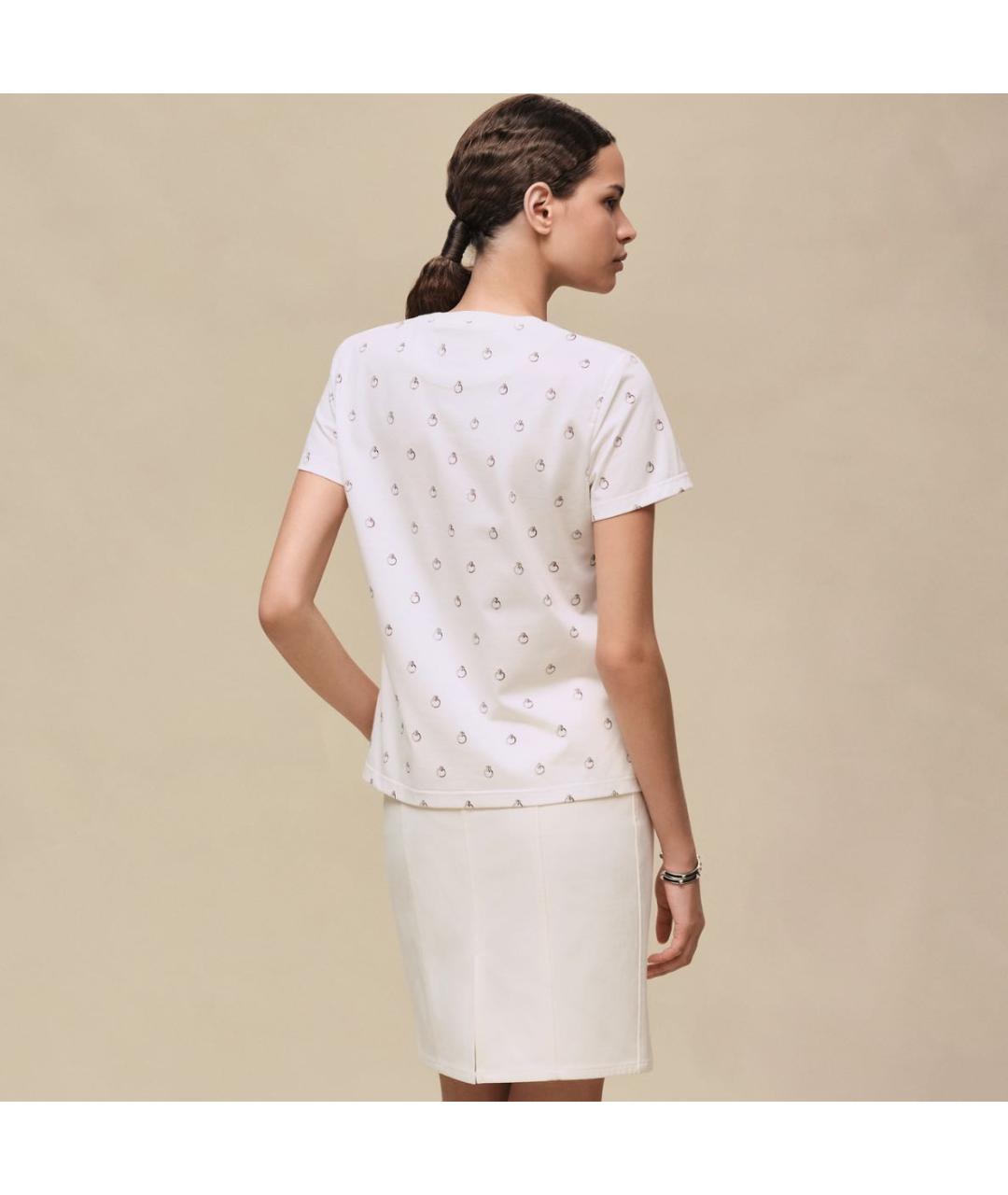 HERMES Белая хлопковая футболка, фото 3