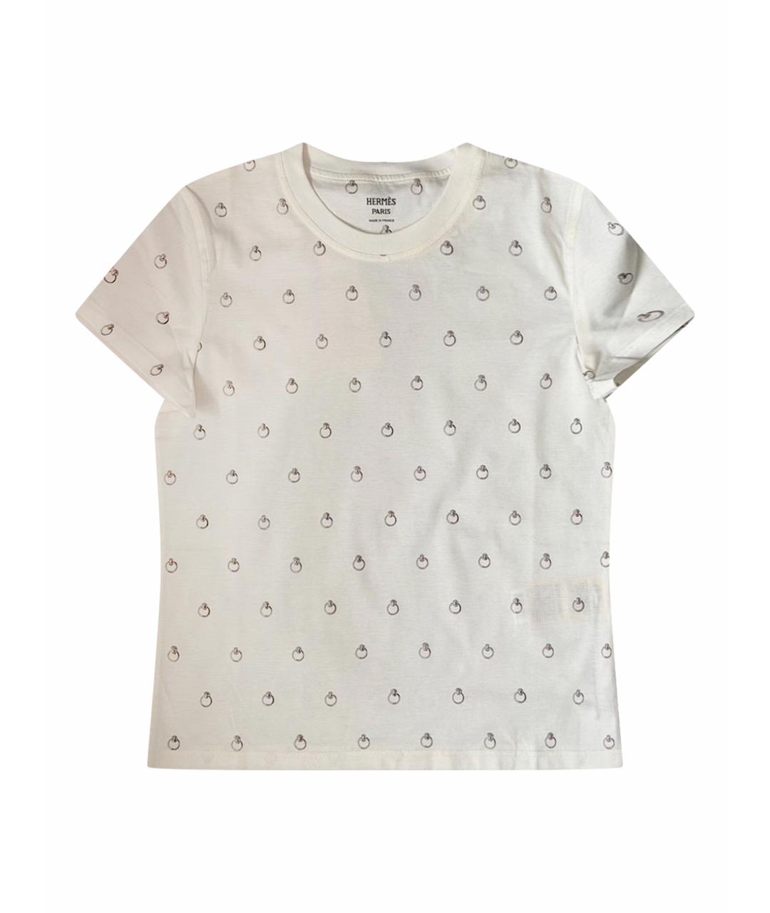 HERMES Белая хлопковая футболка, фото 1