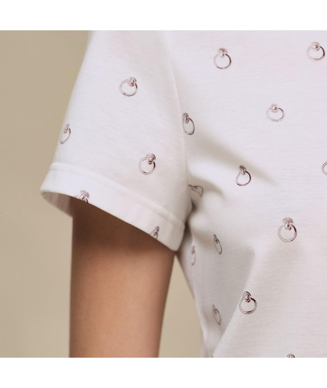 HERMES Белая хлопковая футболка, фото 4