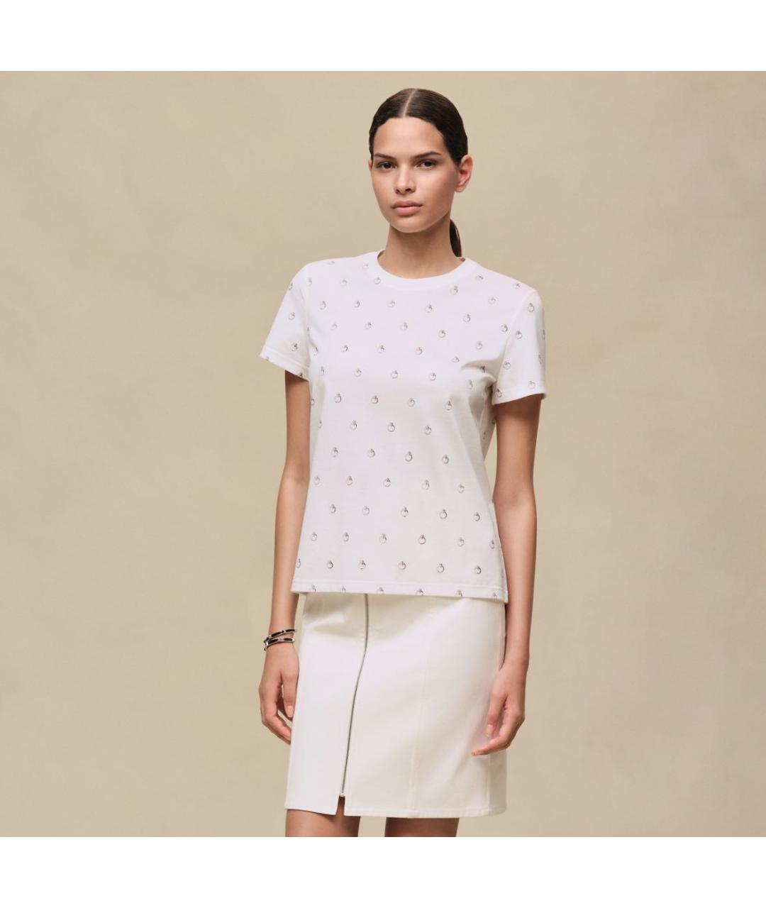 HERMES Белая хлопковая футболка, фото 2