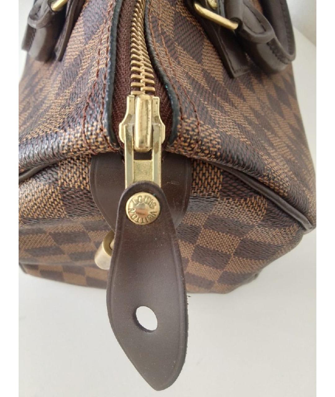 LOUIS VUITTON Коричневая кожаная сумка с короткими ручками, фото 9