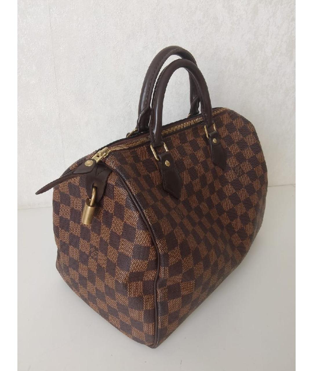 LOUIS VUITTON Коричневая кожаная сумка с короткими ручками, фото 2