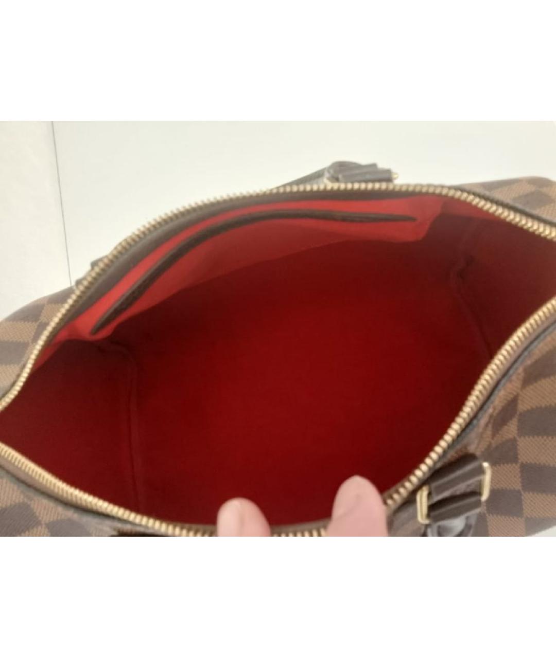 LOUIS VUITTON Коричневая кожаная сумка с короткими ручками, фото 4