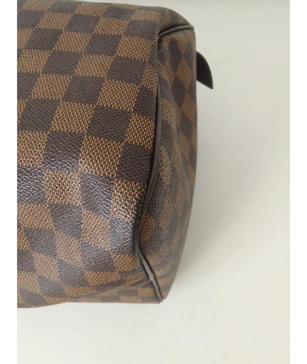 LOUIS VUITTON Коричневая кожаная сумка с короткими ручками, фото 6