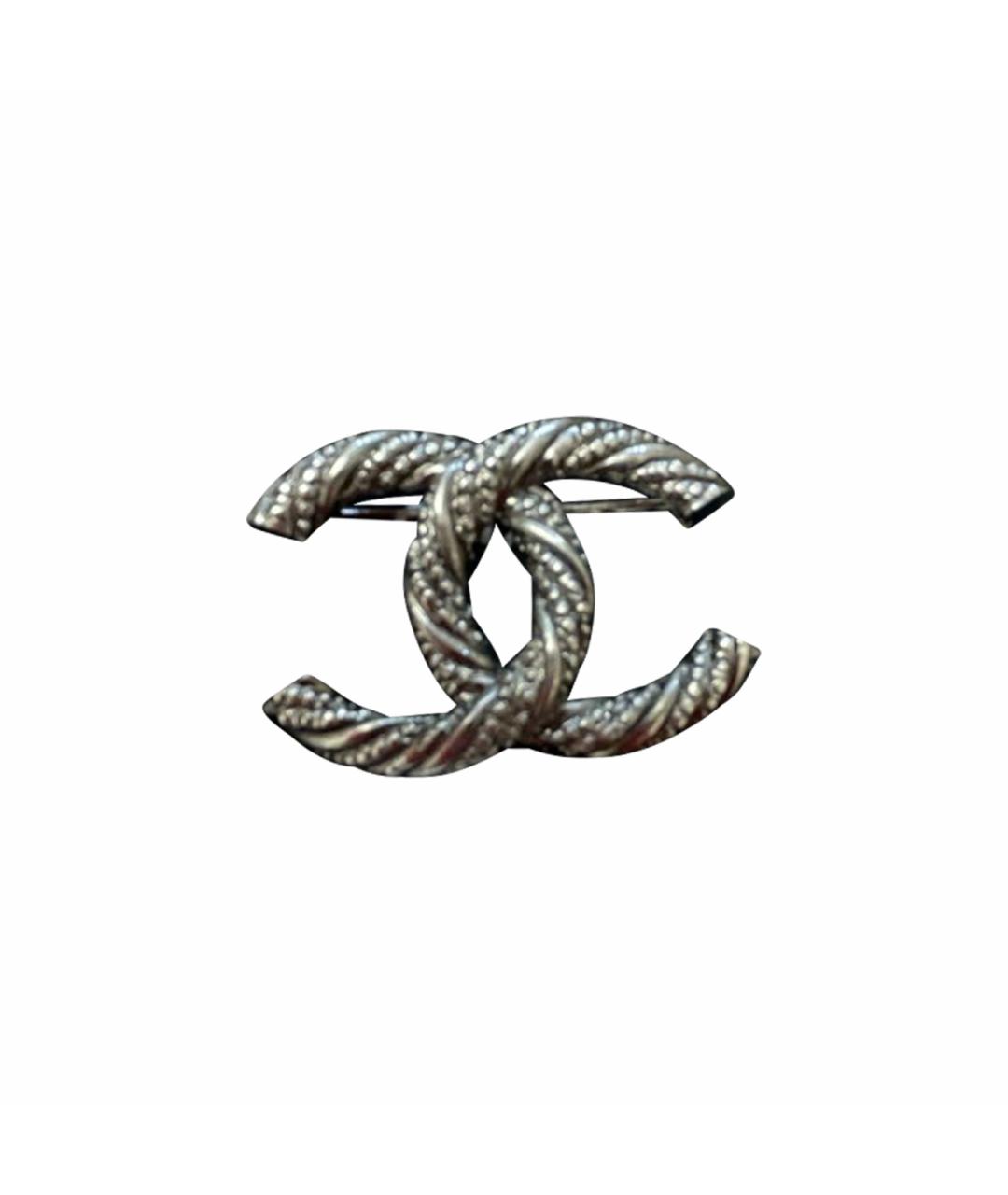 CHANEL Серебряная металлическая булавка / брошь, фото 1