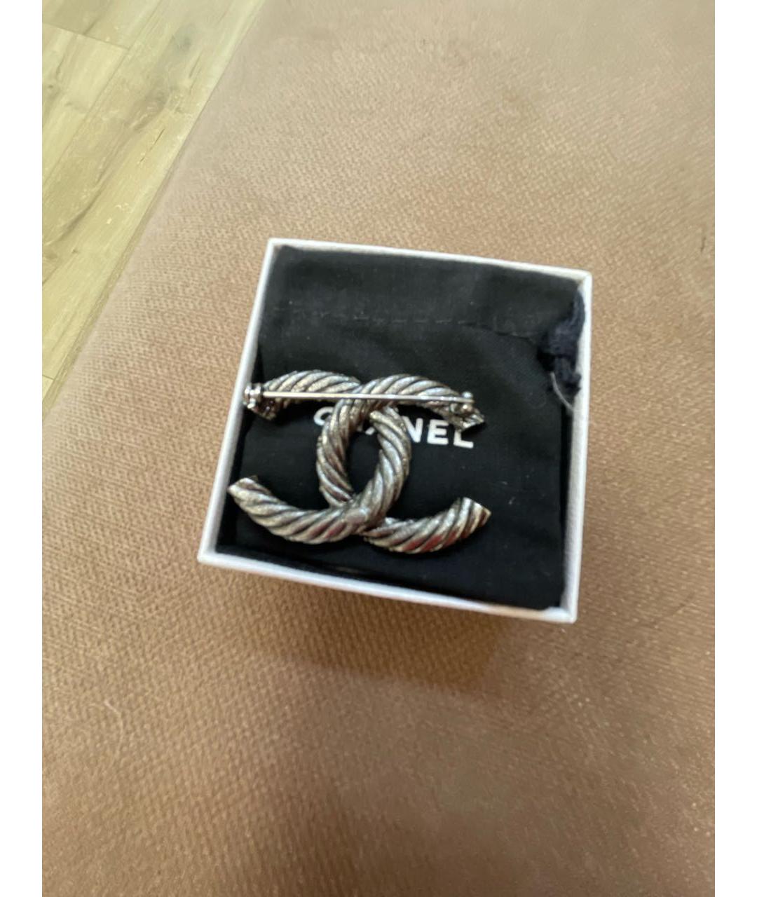 CHANEL Серебряная металлическая булавка / брошь, фото 2