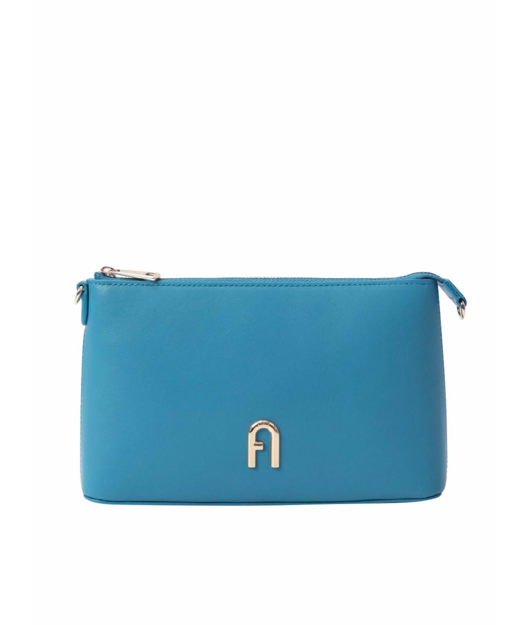 FURLA Бирюзовая кожаная сумка через плечо, фото 1