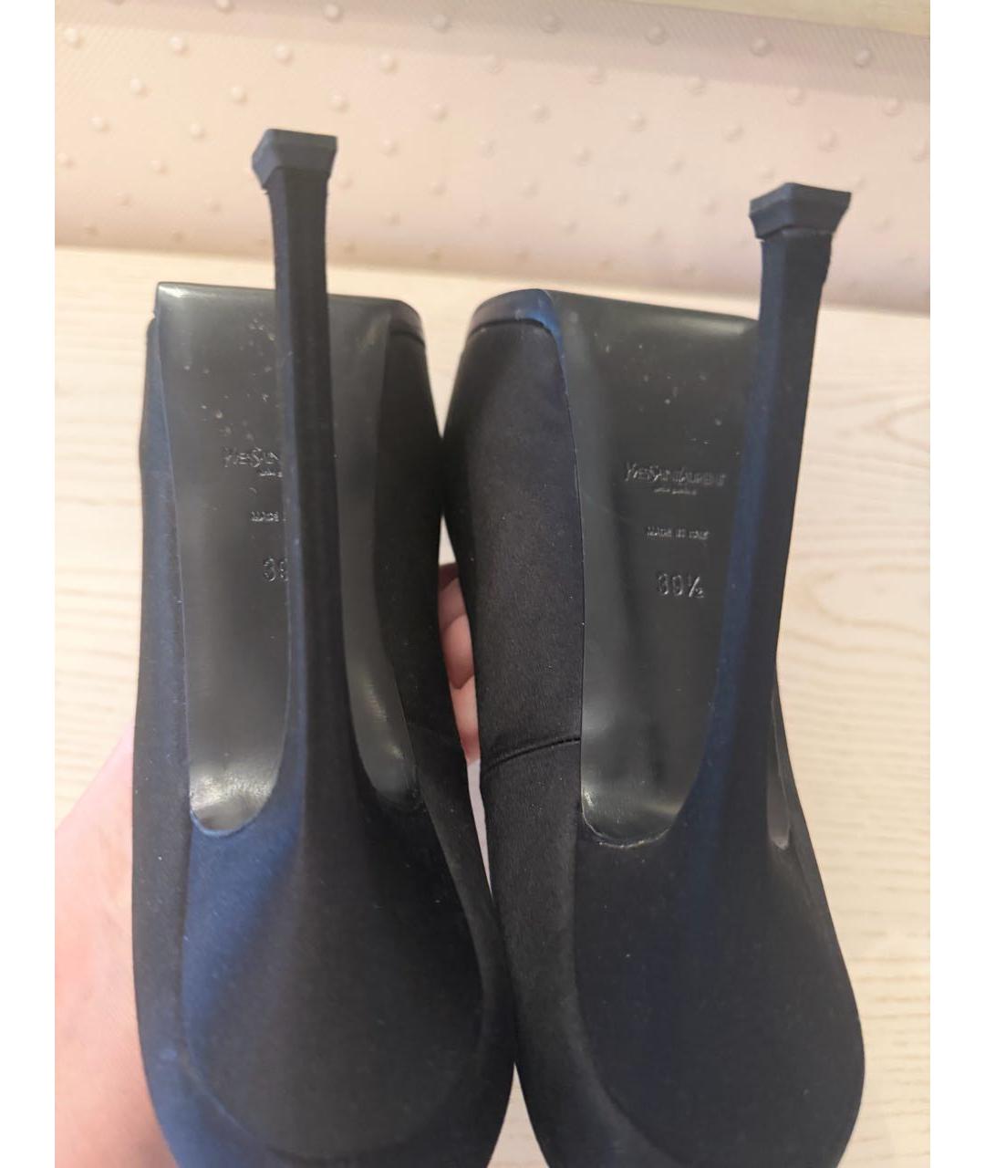 SAINT LAURENT Черные текстильные туфли, фото 4