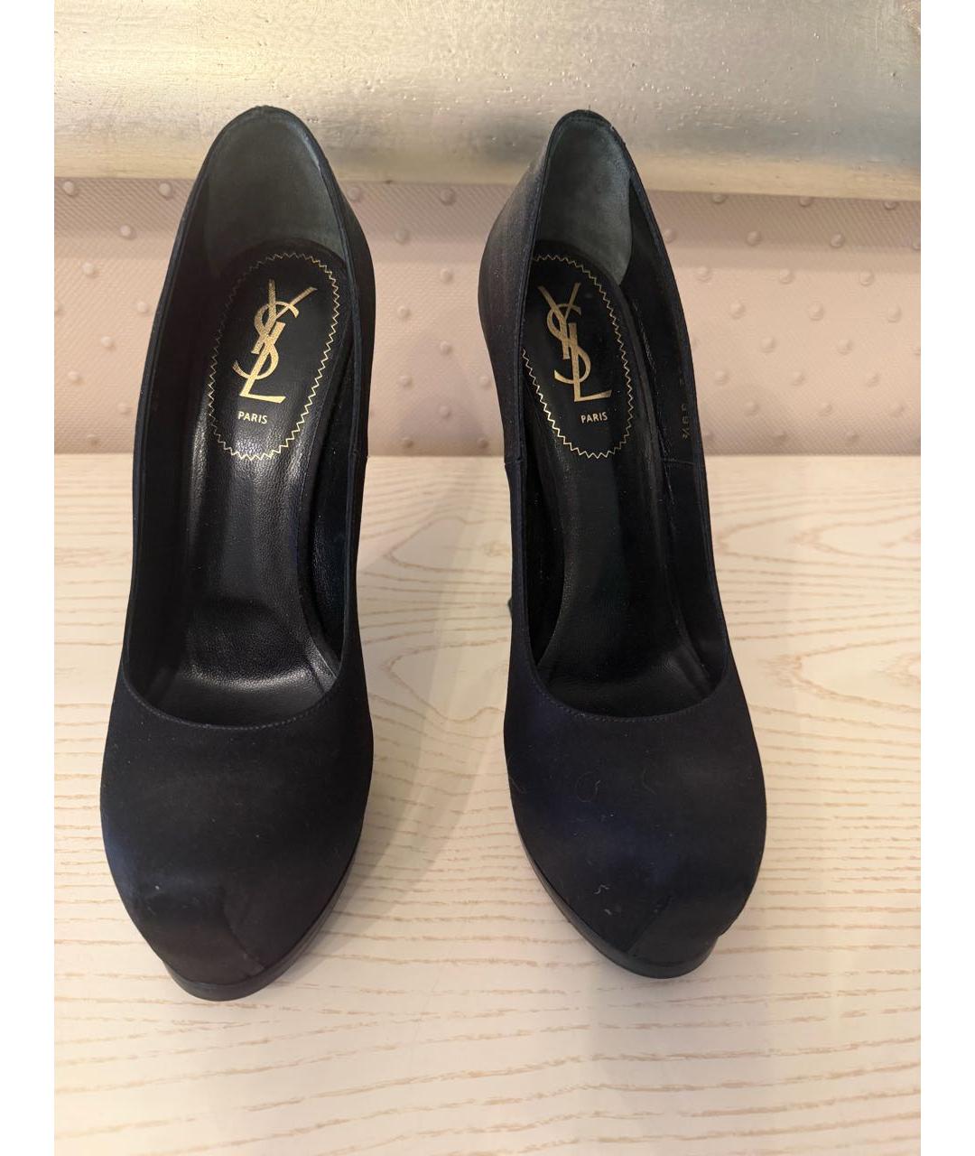 SAINT LAURENT Черные текстильные туфли, фото 2