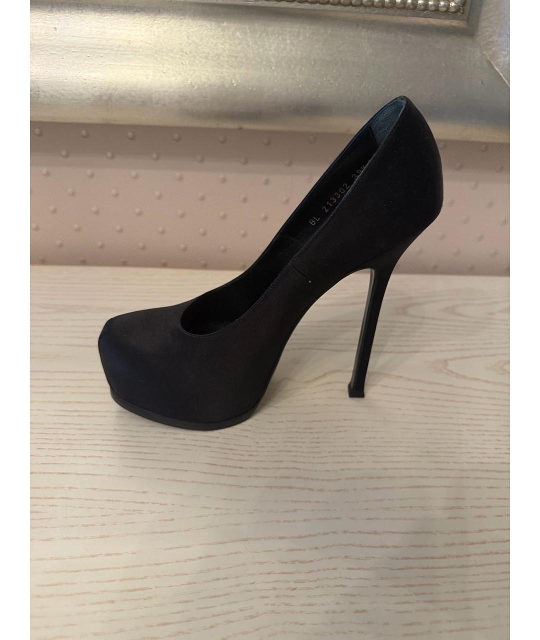 SAINT LAURENT Черные текстильные туфли, фото 8