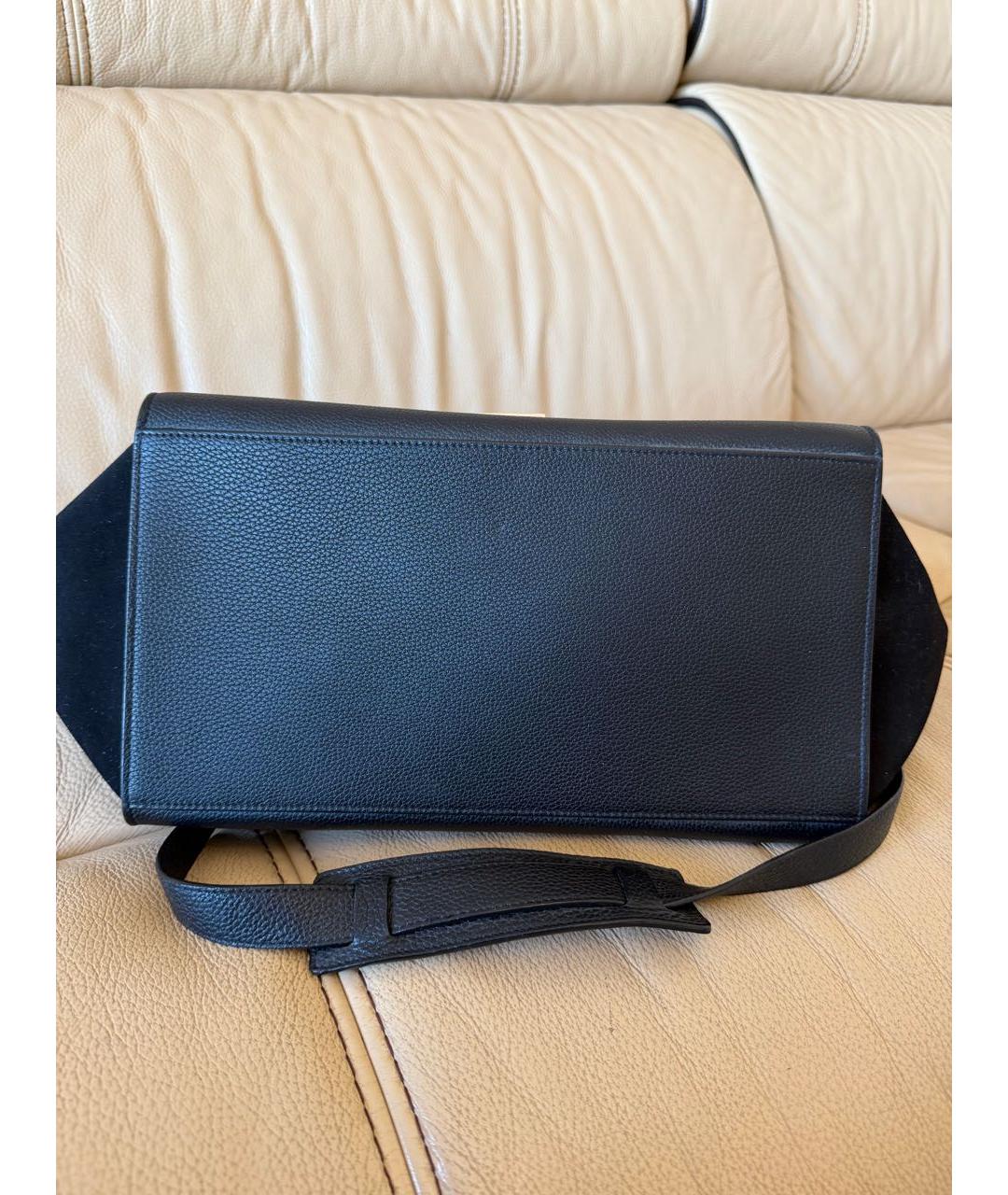 CELINE Черная кожаная сумка тоут, фото 6