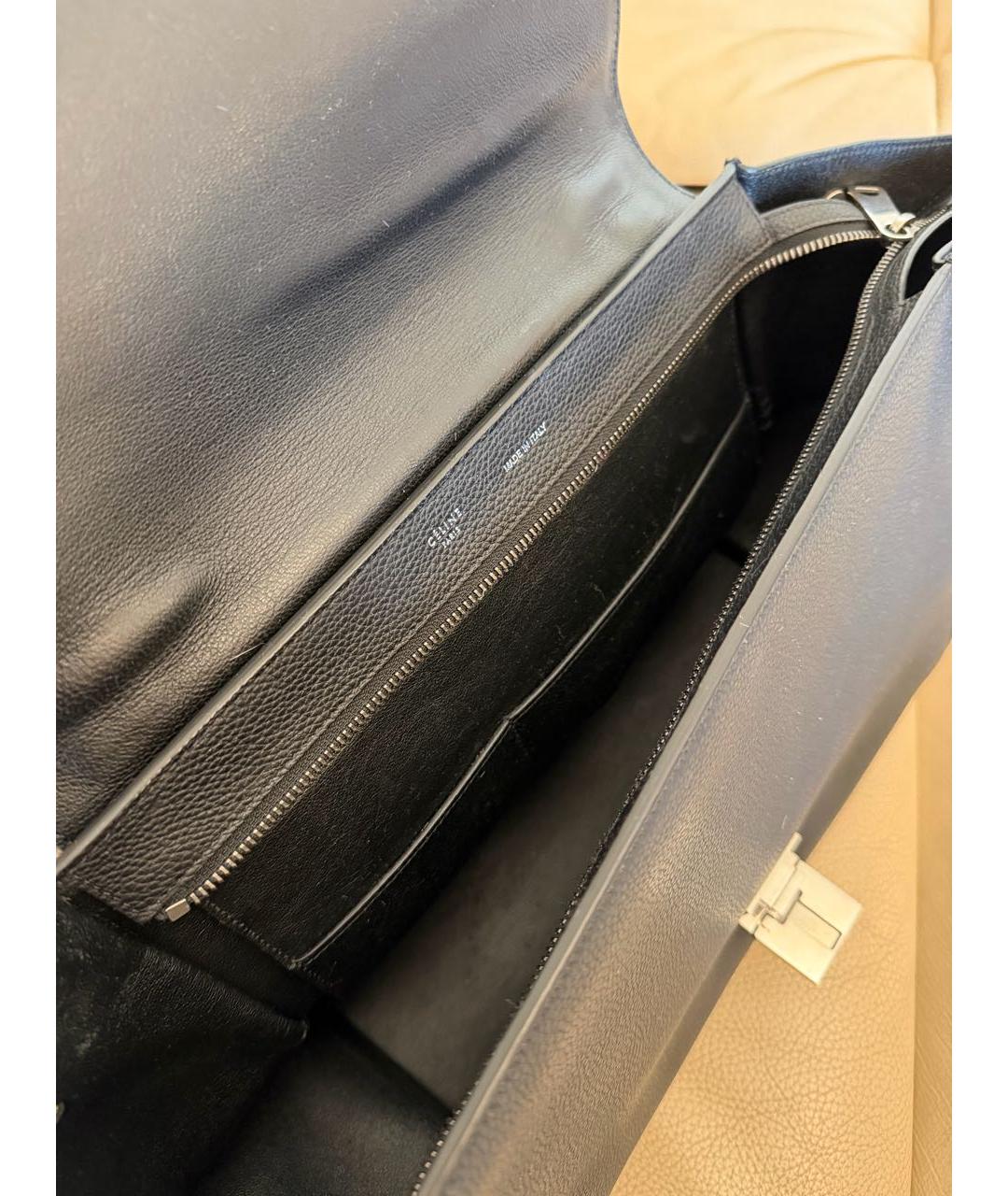 CELINE Черная кожаная сумка тоут, фото 4