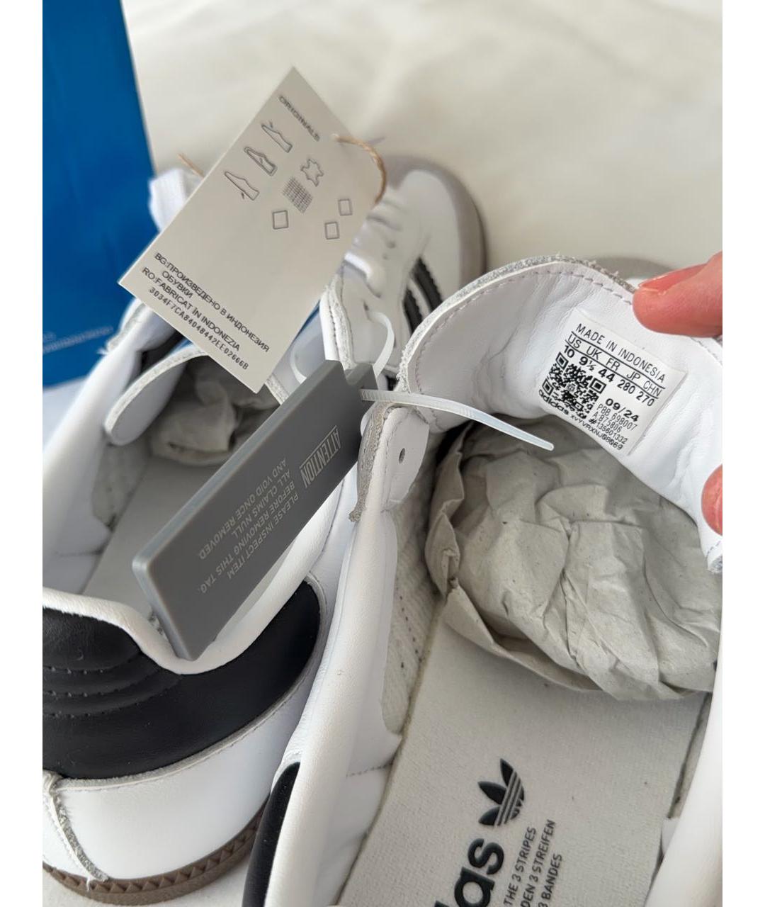 ADIDAS Белые кожаные низкие кроссовки / кеды, фото 6