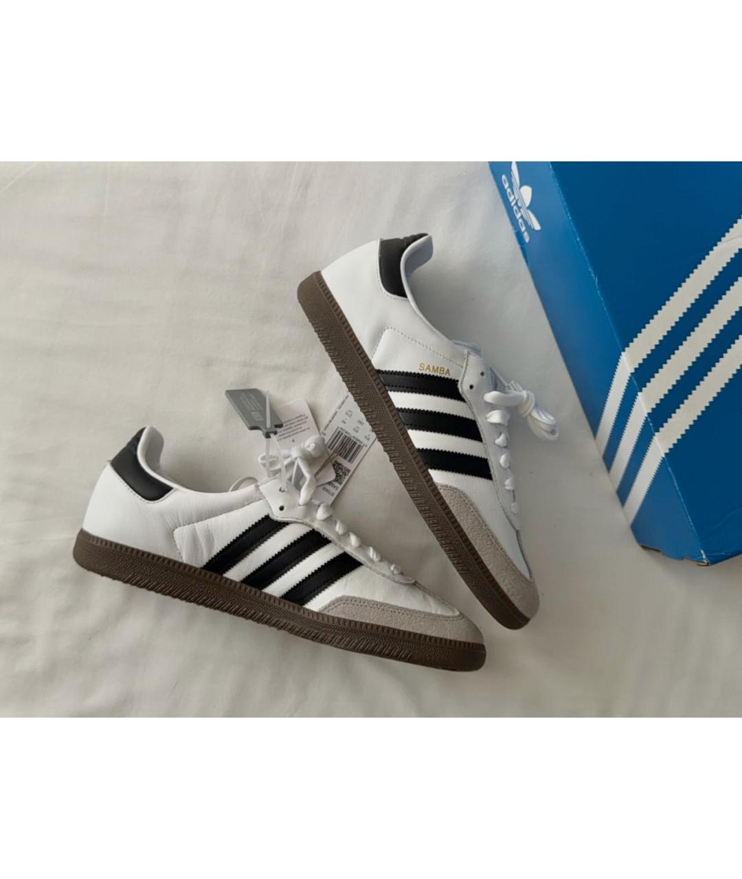 ADIDAS Белые кожаные низкие кроссовки / кеды, фото 3