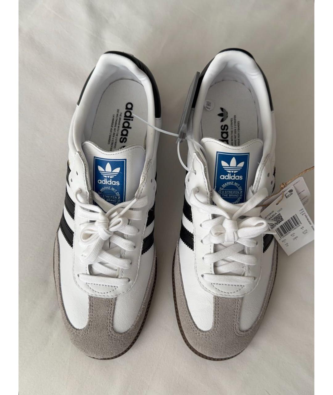 ADIDAS Белые кожаные низкие кроссовки / кеды, фото 4