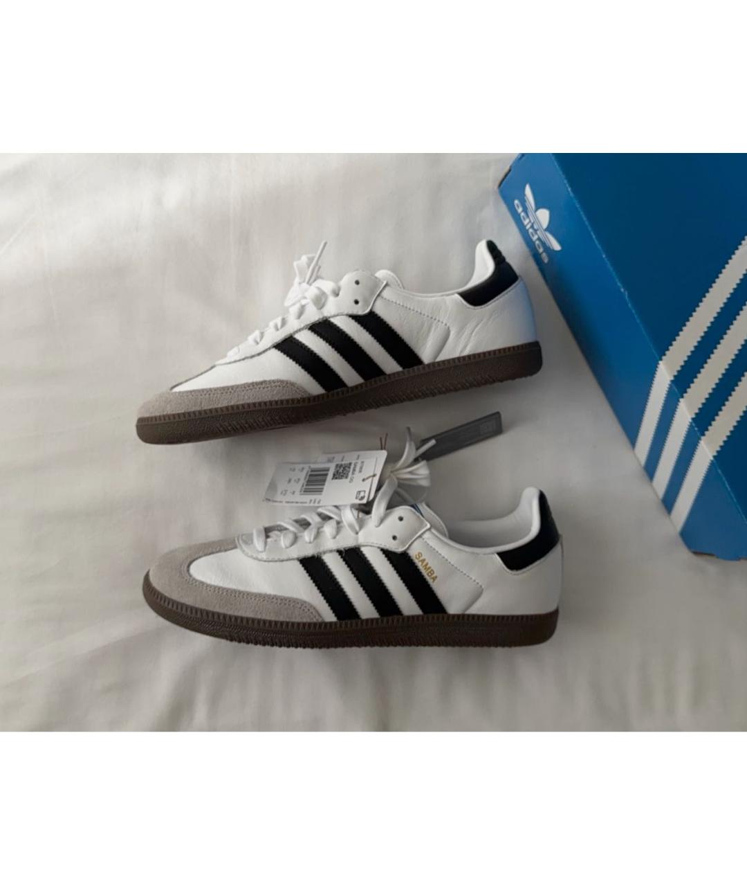 ADIDAS Белые кожаные низкие кроссовки / кеды, фото 2