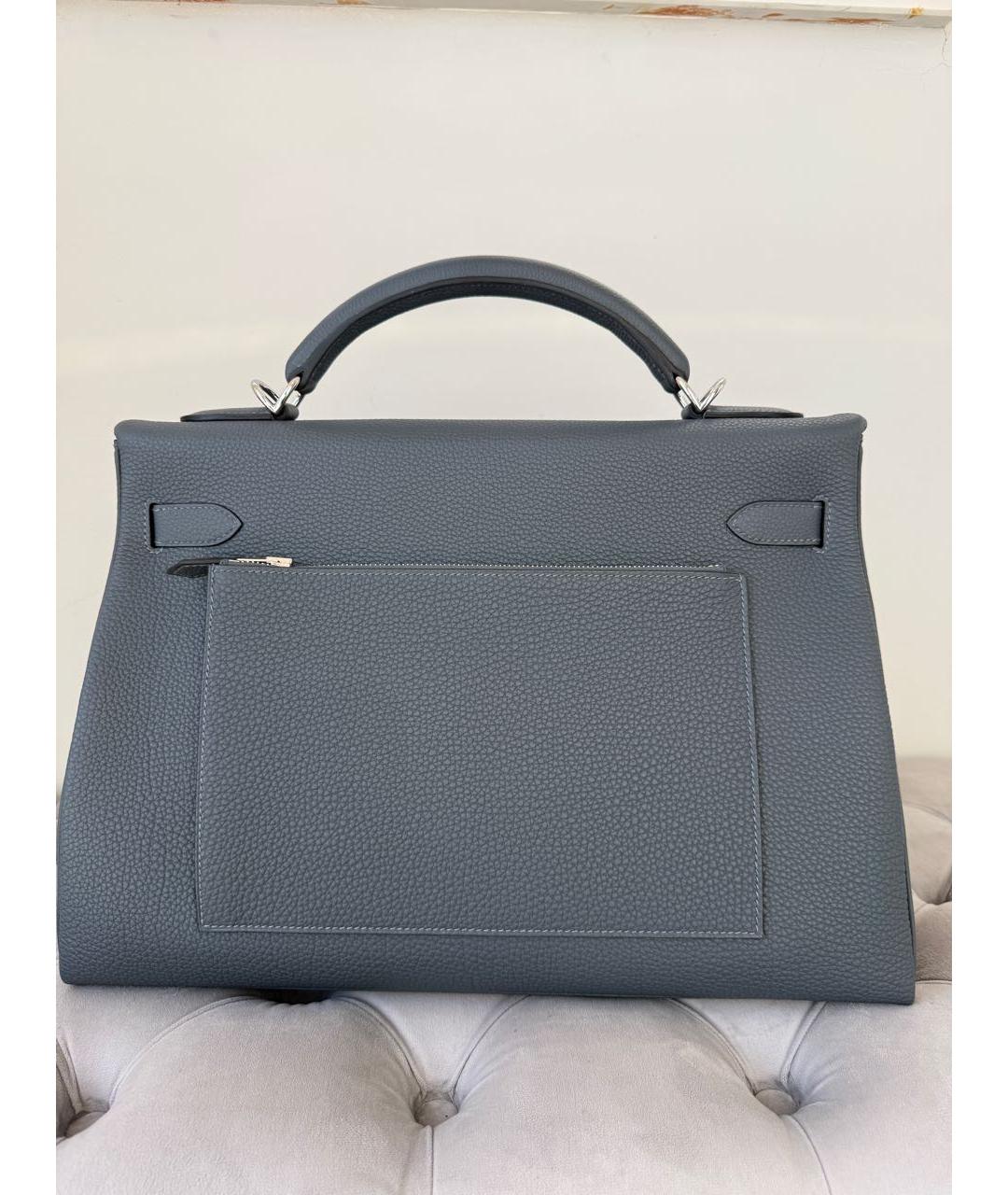 HERMES Серая кожаная сумка на плечо, фото 3