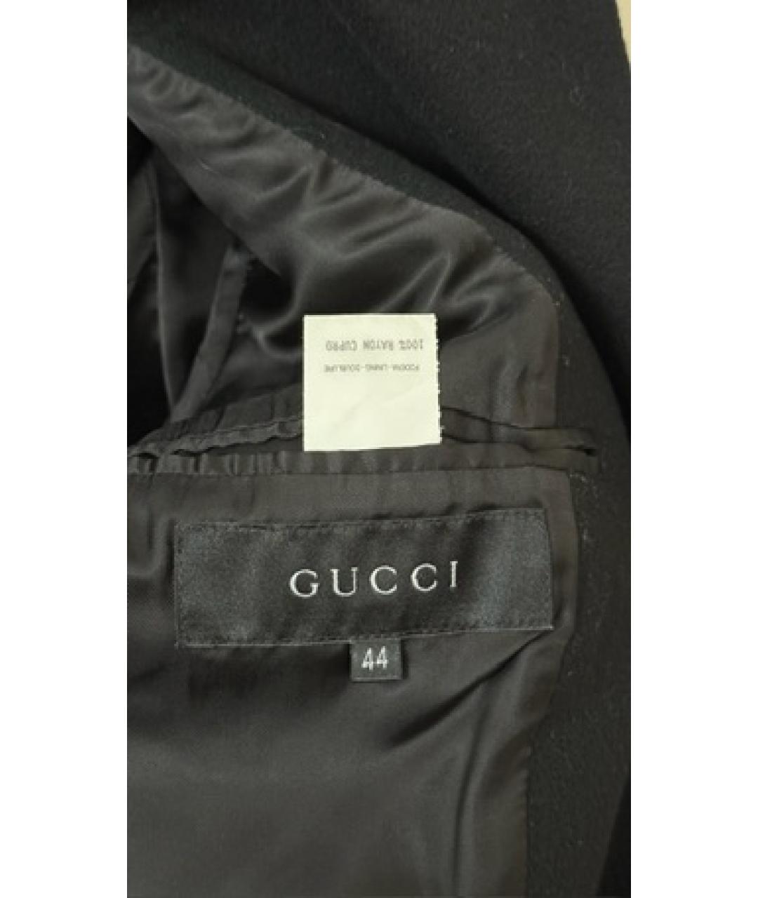 GUCCI Черное шерстяное пальто, фото 3