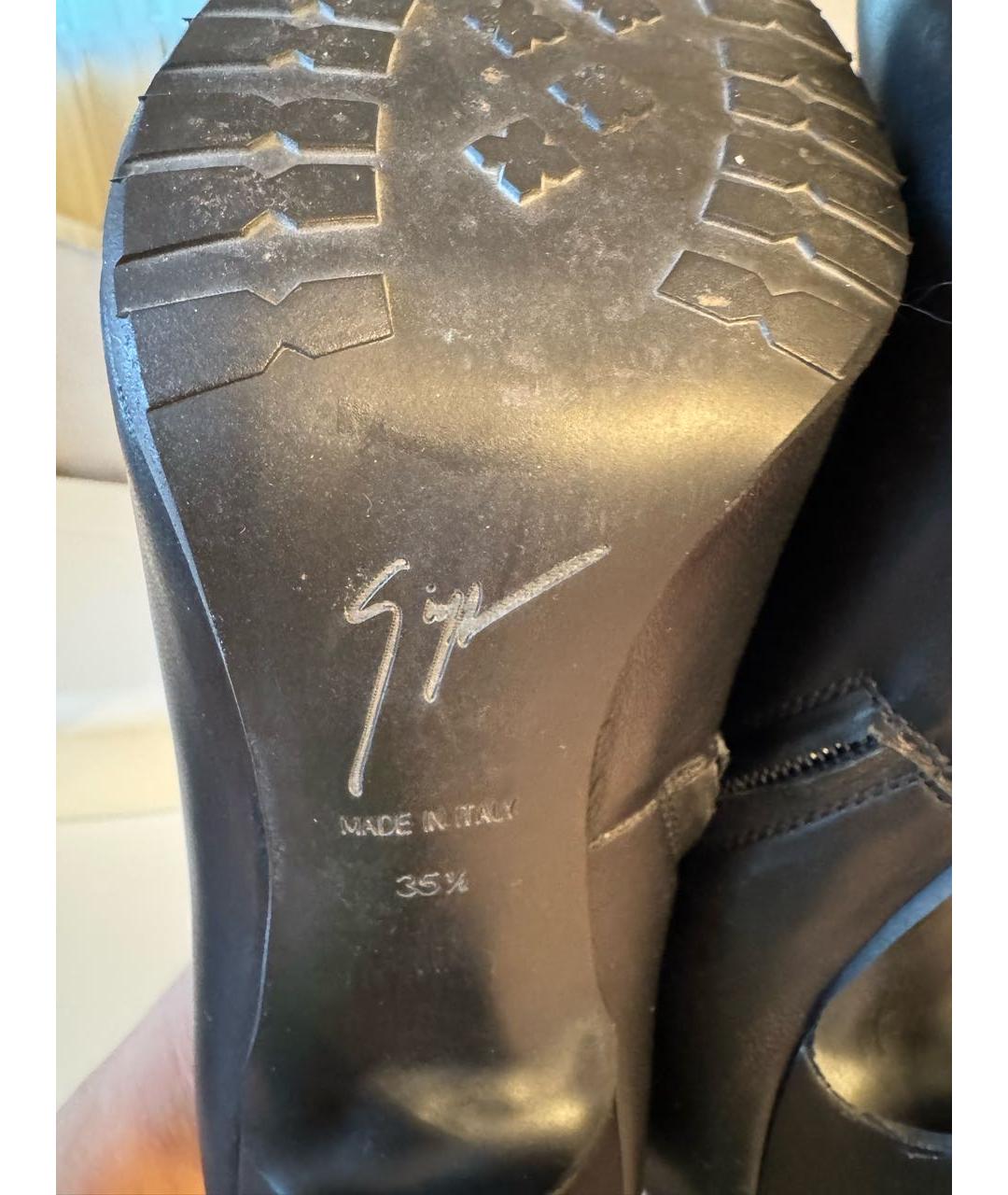 GIUSEPPE ZANOTTI DESIGN Черные кожаные ботильоны, фото 8