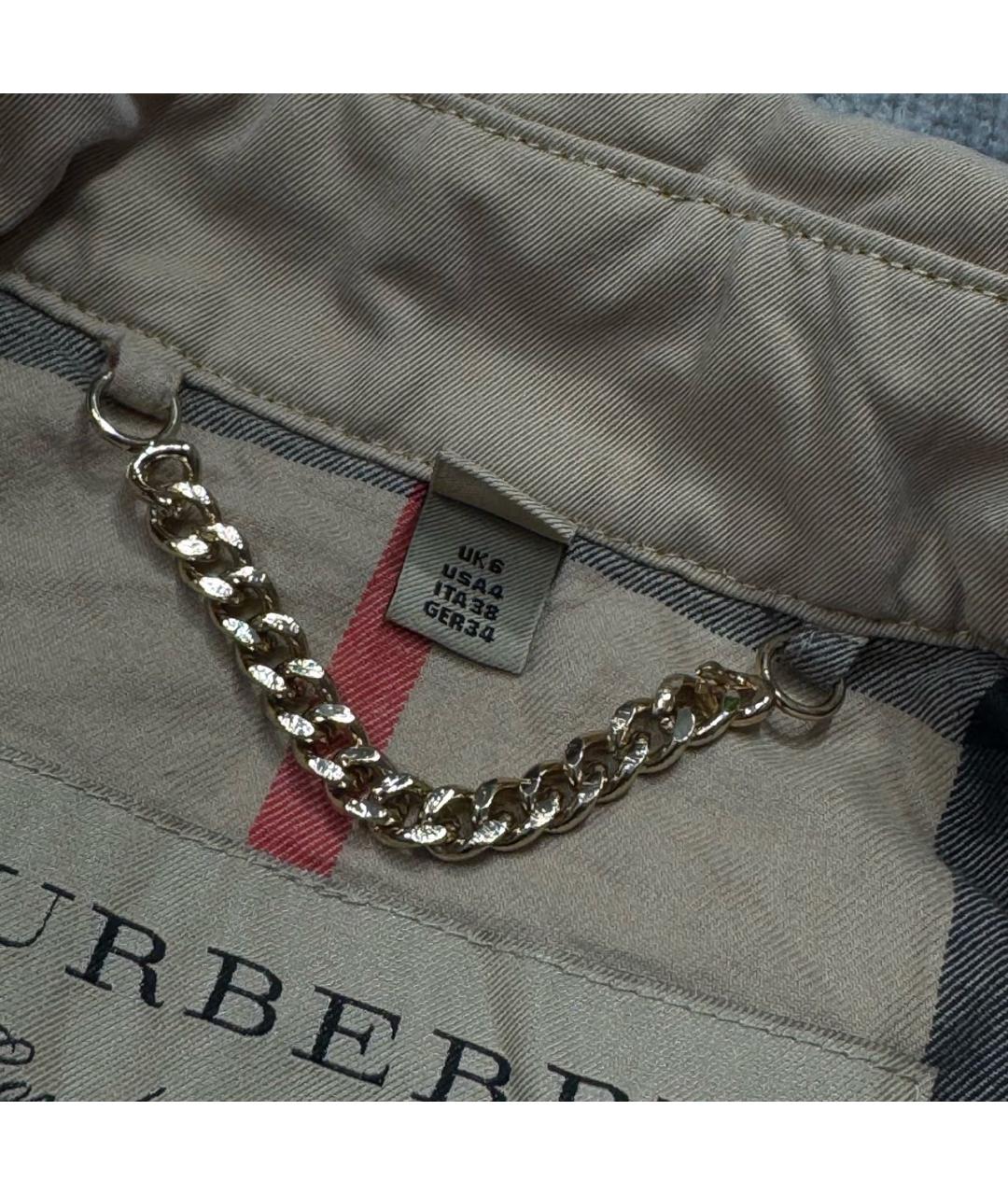 BURBERRY Бежевый хлопковый тренч/плащ, фото 5