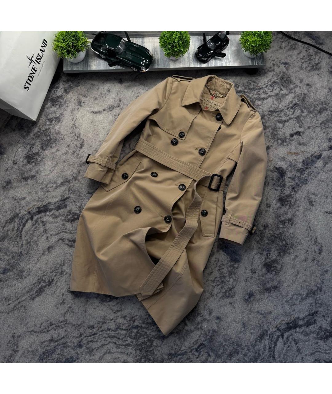 BURBERRY Бежевый хлопковый тренч/плащ, фото 2