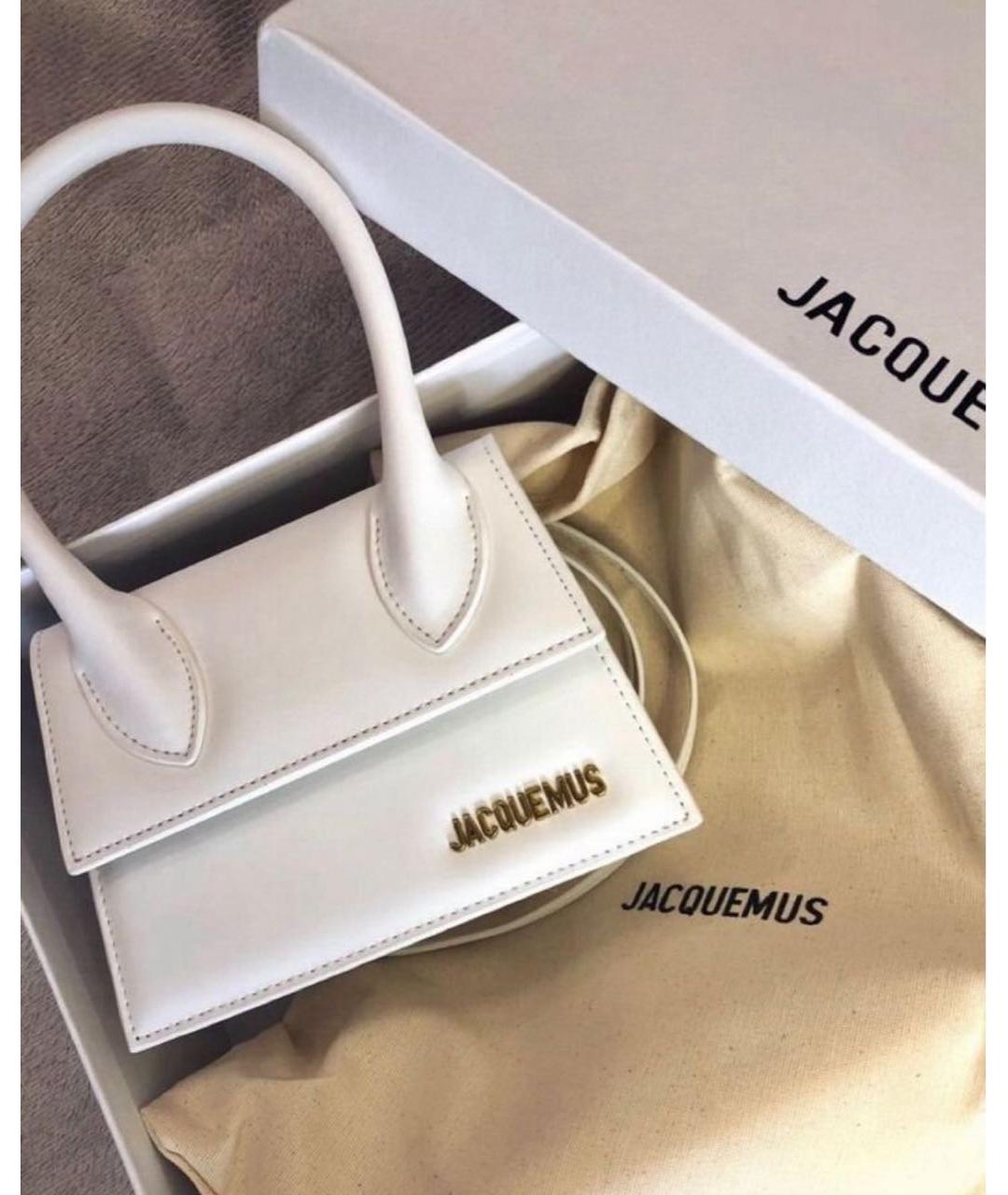 JACQUEMUS Белая кожаная сумка через плечо, фото 2