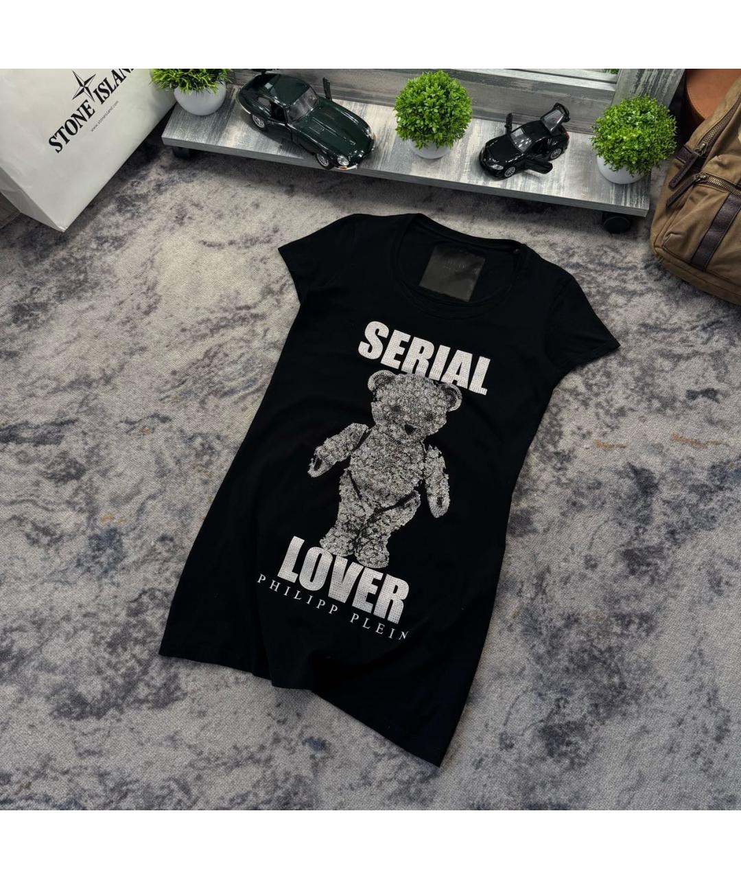 PHILIPP PLEIN Черная хлопковая футболка, фото 2